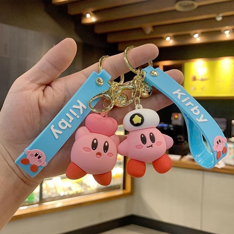 Cute Star Kirby Dripping Glue Keychain Car Backpack Cartoon Figure Bag Pendant Key Ring Lovely Pvc Material