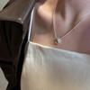 S925 Sterling Silver Knock Face Water Drop Necklace Wind Fashion Simple Personality Collarbone Chain