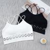 2Pcs/Set Breathable Sports Bra Set Anti-sweat Fitness Top Seamless Yoga Lingerie Running Gym Sports Panties Push Up Underwear for Cup A B