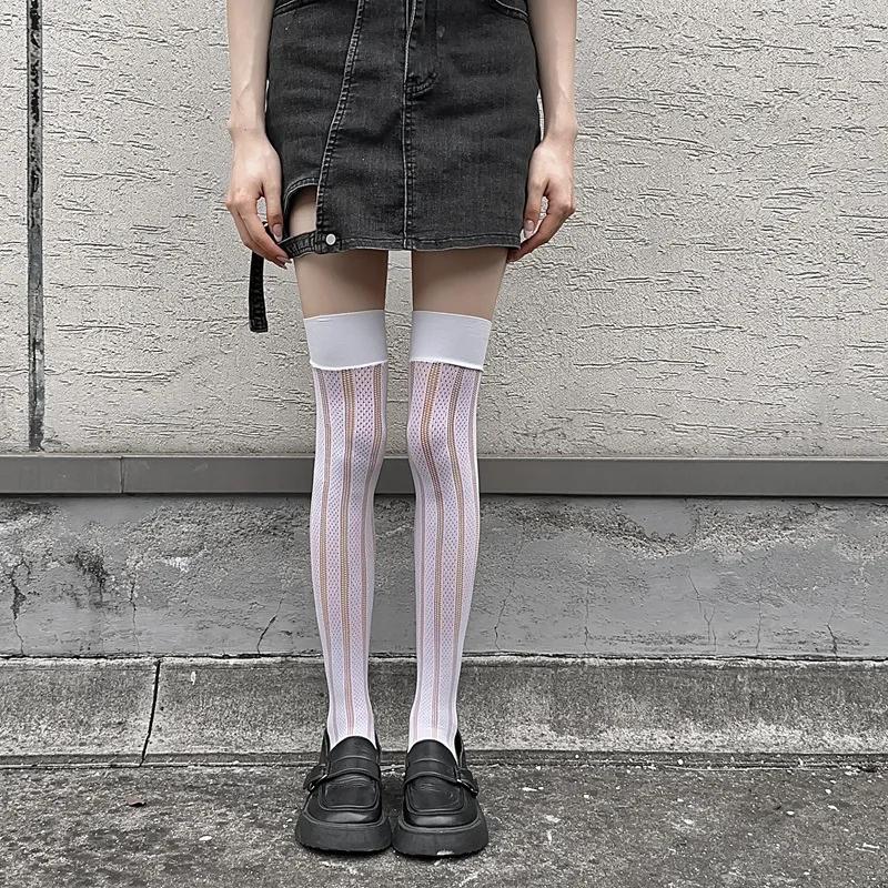JK Girls Thigh Чулки женские полые сексуальные кружевные сетчатые чулки гольфы Лолита чулки бедра высокие носки