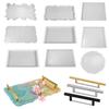 Поднос Силиконовая Форма для Эпоксидной Смолы DIY Большой Прямоугольник Чайная Тарелка Подставка для Кружки Форма из Смолы Для Домашнего Декора Изготовления Поделок Художественные Принадлежности