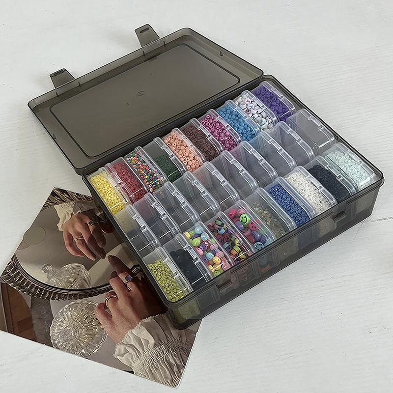 20/26Pcs Transparent Plastic Craft Storage Box Portable Multifunctional Storage Box For Jewelry Beads Diy Art Supplies
