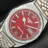 ЯПОНСКИЕ ВИНТАЖНЫЕ ОТРЕМОНТИРОВАННЫЕ МУЖСКИЕ АВТОМАТИЧЕСКИЕ ЧАСЫ SEIKO 5 6309A КРАСНЫЙ ЦИФЕРБЛАТ a444356-1