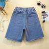 MODIQUE 2025 Новые летние женские повседневные шорты из синего денима с высокой талией, свободные базовые брюки-пятки