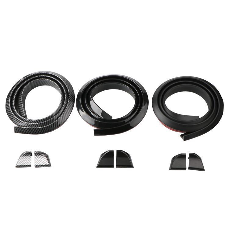 Universal Car Modification Rubber Tail Wing In Large, Small and Carbon Fiber Options with Pressure Wing and Rubber Strip.