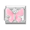 Shiny Colorful Crystal Butterfly Bow Knot Heart Italian Charm Links Fit 9mm Stainless Steel Bracelet Women Y2K DIY Making Gift