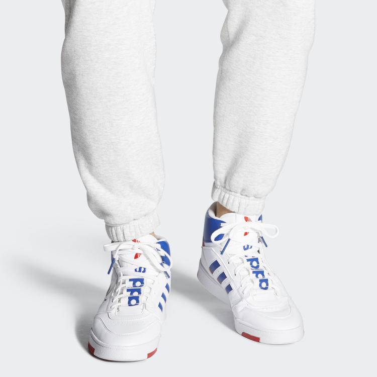 Adidas Оригинальные Нескользящие Прочные Высокие Кеды для Скейтбординга Унисекс Бело-Синие FW2038