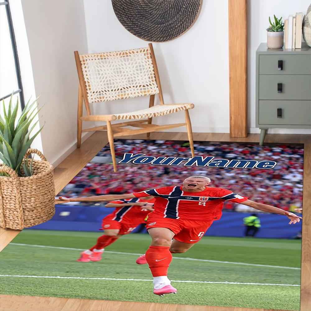 Haaland 202 Personalized Name Area Rug Suitable for Balcony Outdoor Decorate room Bedrooms Antislip Carpet Anime Office Decor