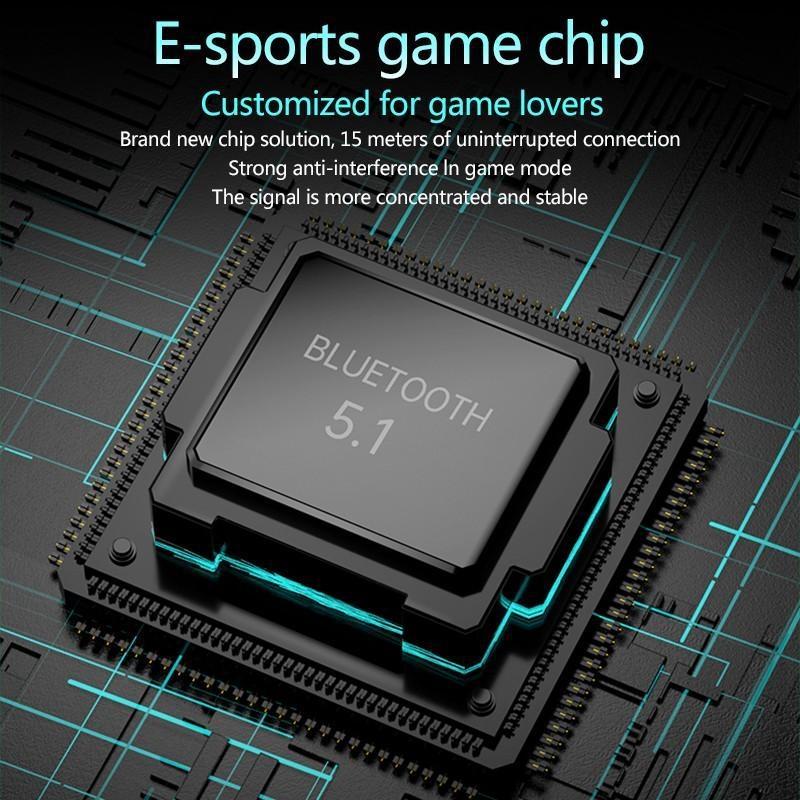 RGB TWS Earphones Wireless Bluetooth Headphones AI Control Stereo HIFI Gaming Headset With Mic Noise Reduction