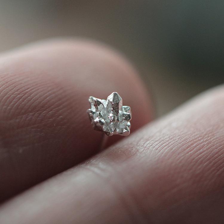 Seeds On The Ground‖Crystal Cluster Earrings, Ear-raising Sticks, Natural Style and Simple Style