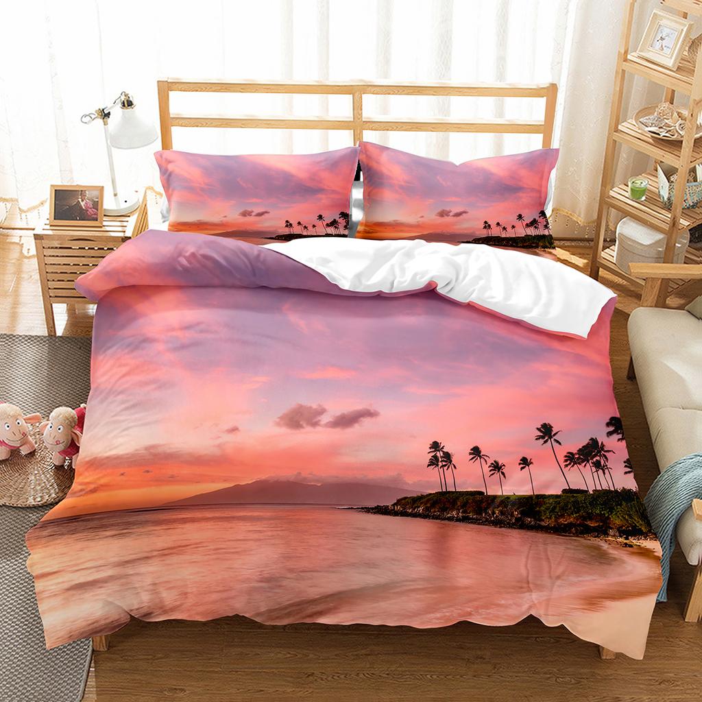 Гавайи Комплект пододеяльника Пляж Море Покрывало для детей Мальчиков Девочек Постельное белье Летний Тематический Чехол для одеяла Кинг Квин Полный размер