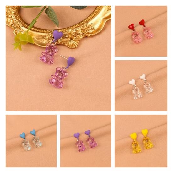 1 пара серег-капель в форме медведя, шикарные удобные серьги с милым медвежонком из мультфильма