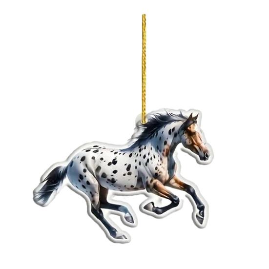 2D Лошадь Автомобильный Шарм для Зеркала Заднего Вида Акриловый Подвесной Кулон на Рождественскую Елку Автомобильные Аксессуары для Зеркала для Женщин Девушек