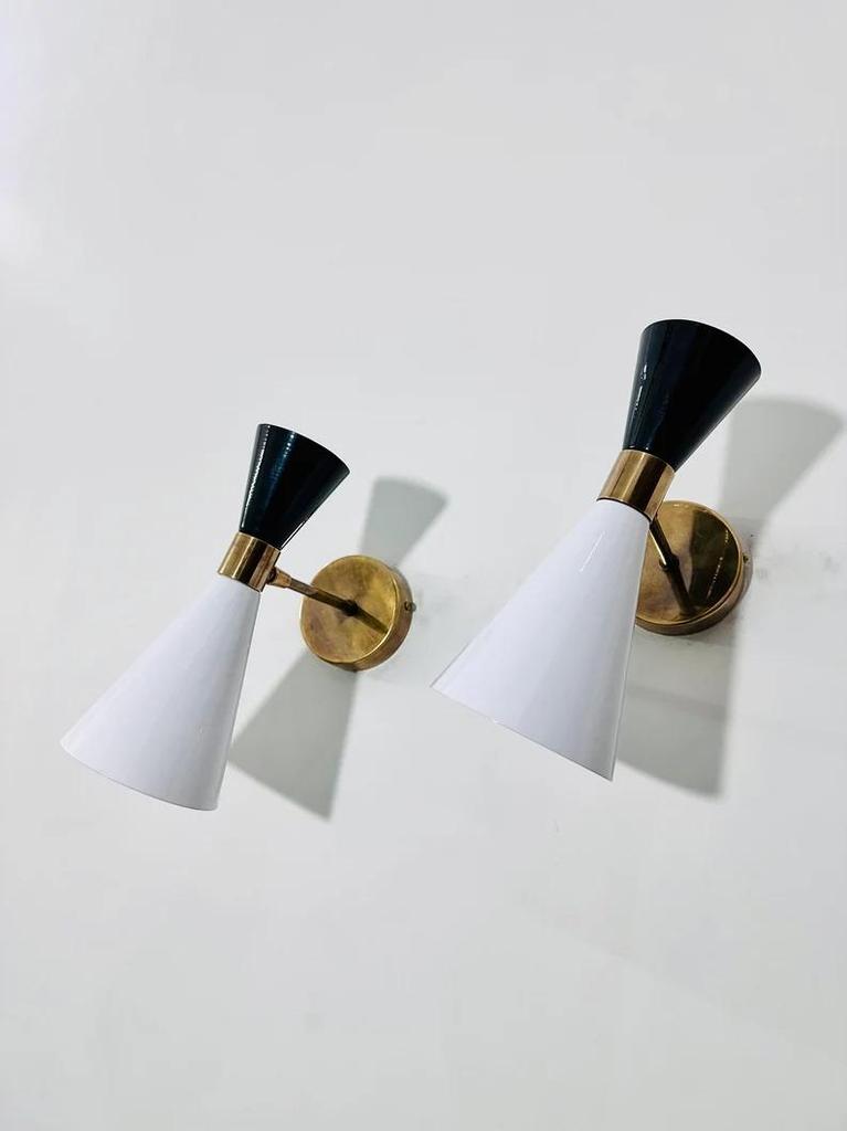Custom Italian Diabolo Wall Lights: Modern Brass Sconces