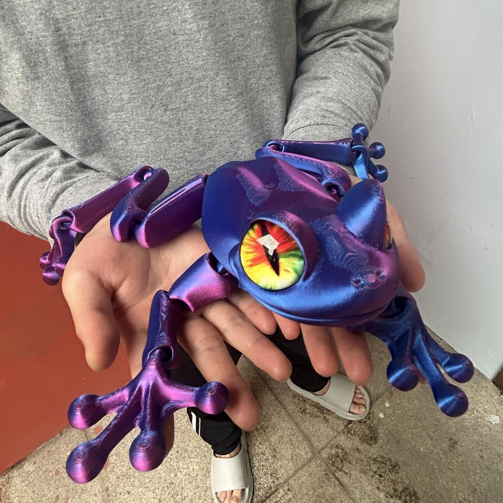 Лягушка, статуэтка, напечатанная на 3D-принтере, Гибкое животное, напечатанное на 3D-принтере, Цветные статуэтки-фигурки, Подарки, 38 см / 14,96 дюйма, 16,5 см / 6,5 дюйма