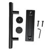 Sliding Barn Door Handle Carbon Steel 4.8mm Thick Double Sided Barn Door Push Pull Handle Black
