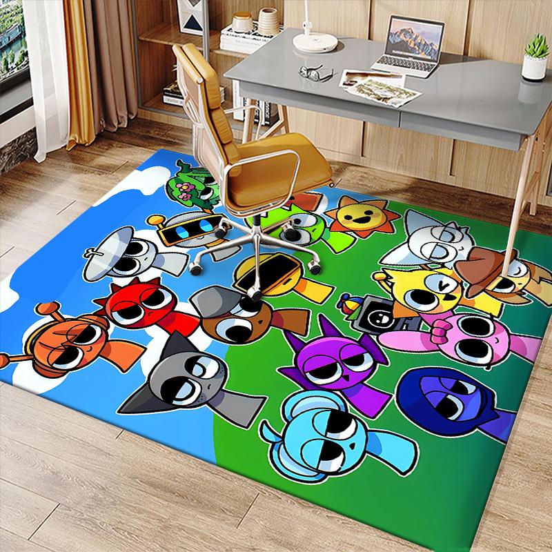 Sprunki1 Printed Absorbent Washable Carpet, Non-Slip Bathroom Mats, Kitchen Rugs, Yoga Mat,Living Room Entrance, Camping Picnic Rugs