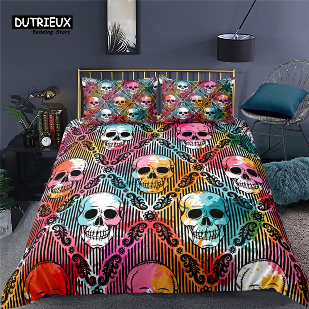 Comforter Luxury 3D Skull Print Home Living Comfortable Kid Bedding Set Queen And King Eu/Us/Au/Uk Size
