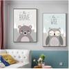 Настенные картины для детской спальни, домашний декор, холст, картина, милый мультфильм, лиса, сова, олень, скандинавская картина на холсте, художественный принт