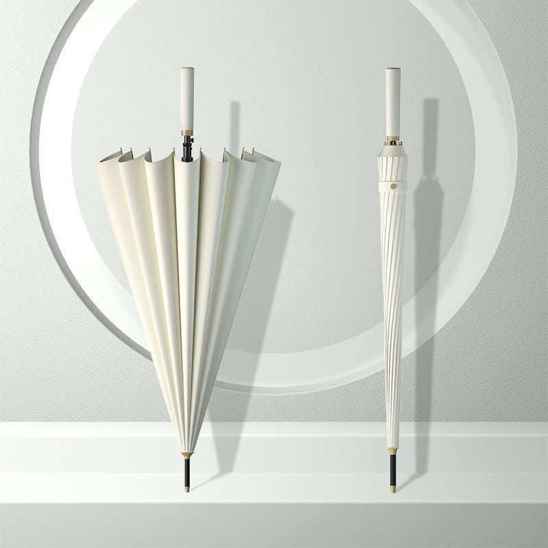24-Bone Long Handle Umbrella: Large, Double-Reinforced Automatic Business Umbrella