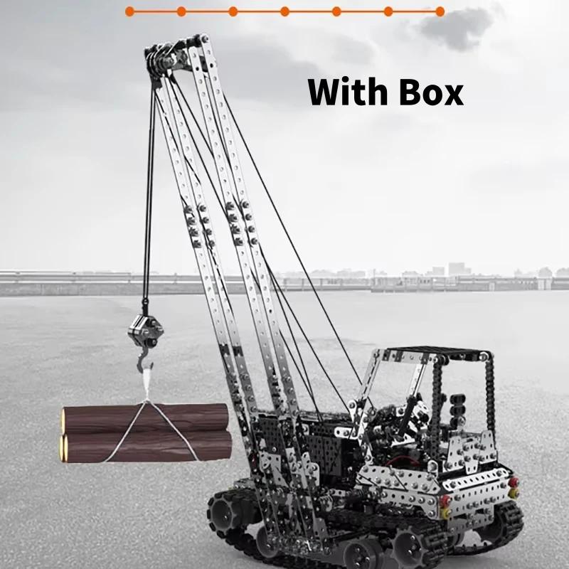 Металлическая RC-кран для самостоятельной сборки, электрическая лебедка, грузовик, машина, 2,4 ГГц, 10 каналов, дистанционное управление, сверхмощный кран, стальные сборные игрушки для детей, подарки для мальчиков