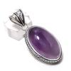 Sage Amethyst Gemstone Handmade 925 Sterling Silver Jewelry Pendant 1.97" L9D24