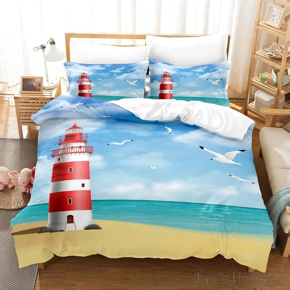 Marine Style Anchor Duvet Cover Set HD Comforter Cover for Kids Bedding Sets Bedclothes Bedroom Decor