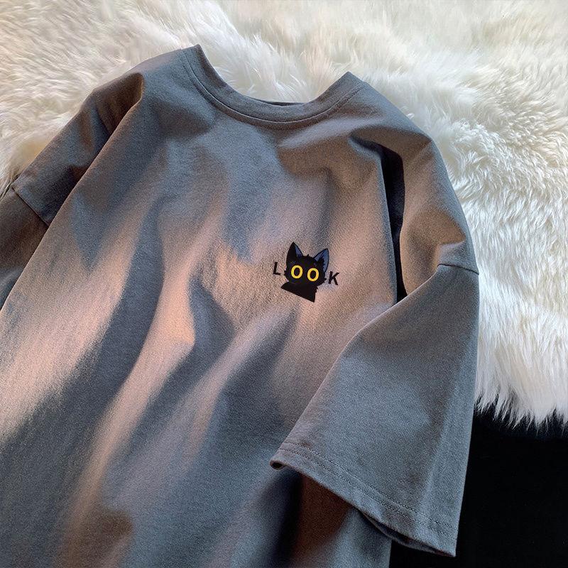 Футболка из хлопка с коротким рукавом, женская, свободная, модная, со средним рукавом, летняя, винтажная футболка