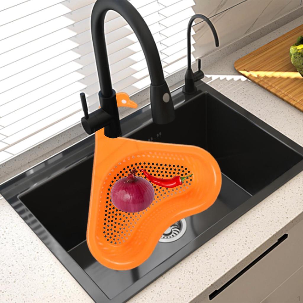 Kitchen Sink Drain Basket Food Strainer Cleaning, Washing and Drainer Triangular Convenient