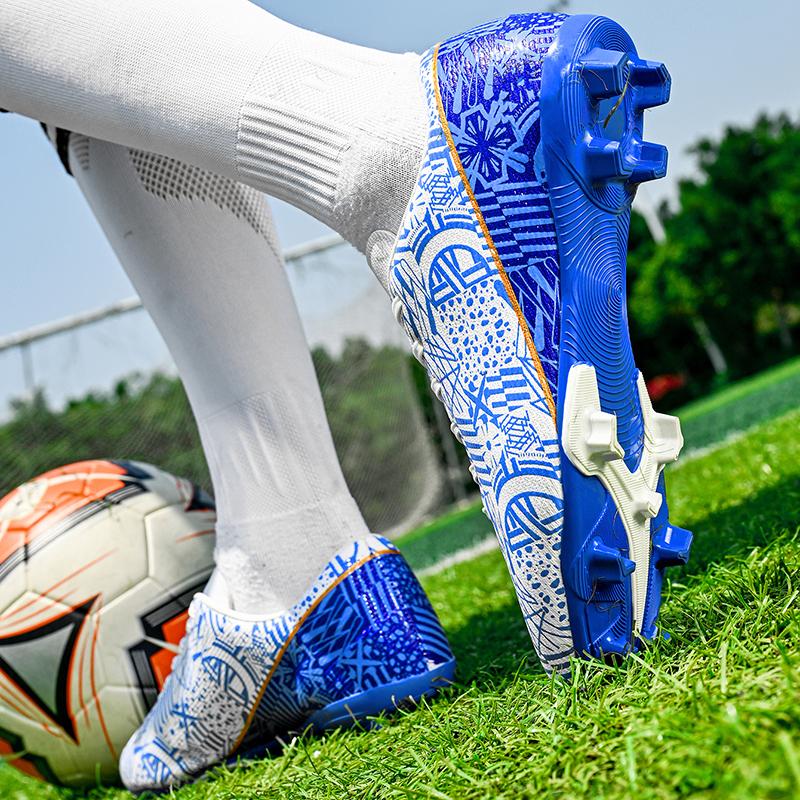 Мужские низкие футбольные бутсы большого размера с длинными шипами, нескользящие, износостойкие, TPR, искусственный газон, детские футбольные бутсы с длинными шипами