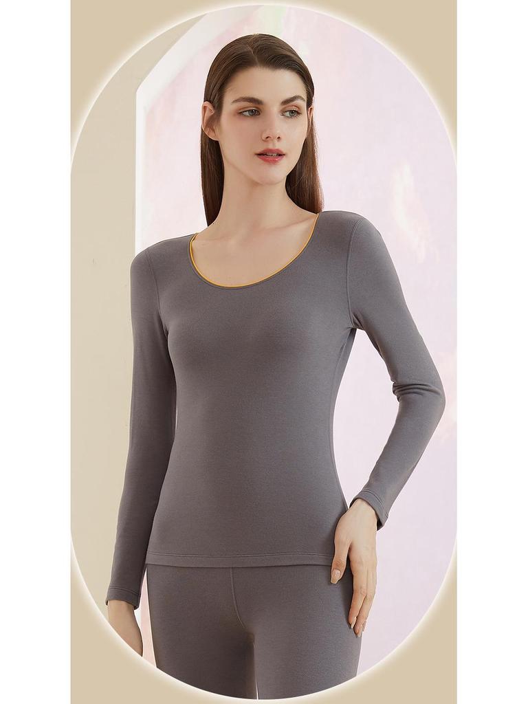 Aoweizi Бесшовная термосамосогревающаяся зимняя рубашка - Большой размер Базовый слой для ухода за кожей