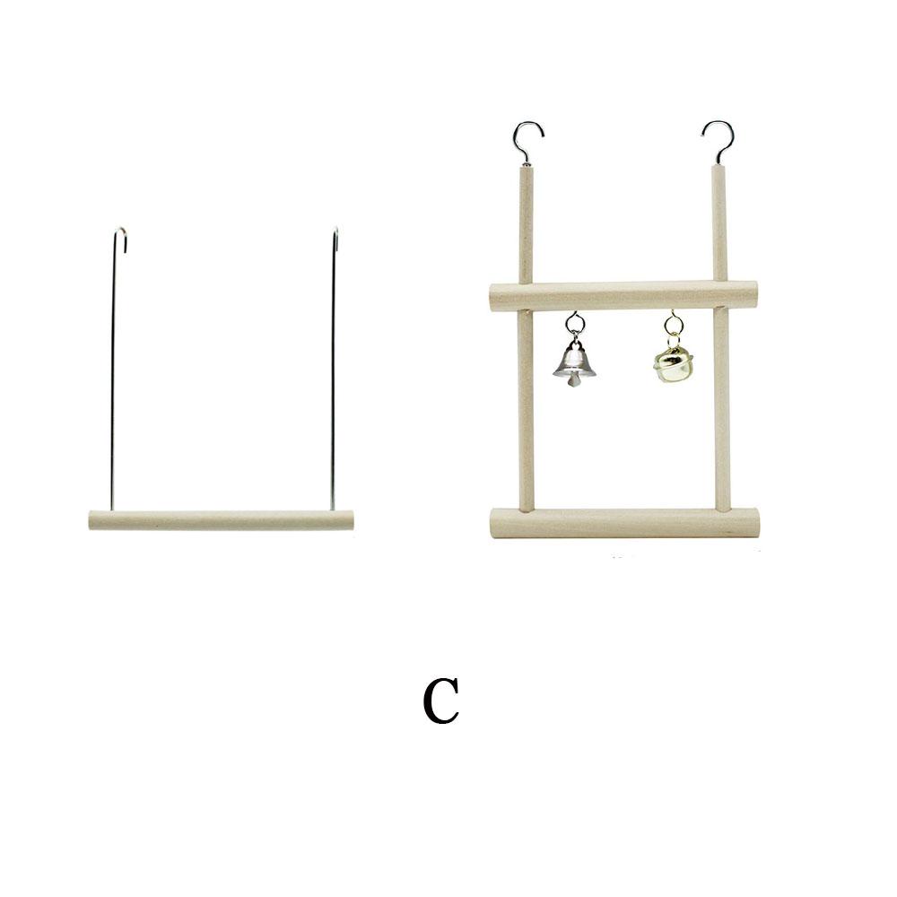 Natural Wooden For Bird Cage Bird Supplies Swing Parrots Swing Toy Hammock Birds Perch Bird Stand