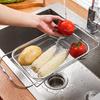 Sink Drainer Basket Stainless Steel Expandable Sink Colander Strainer Basket for Vegetables Fruits Pasta Dishes