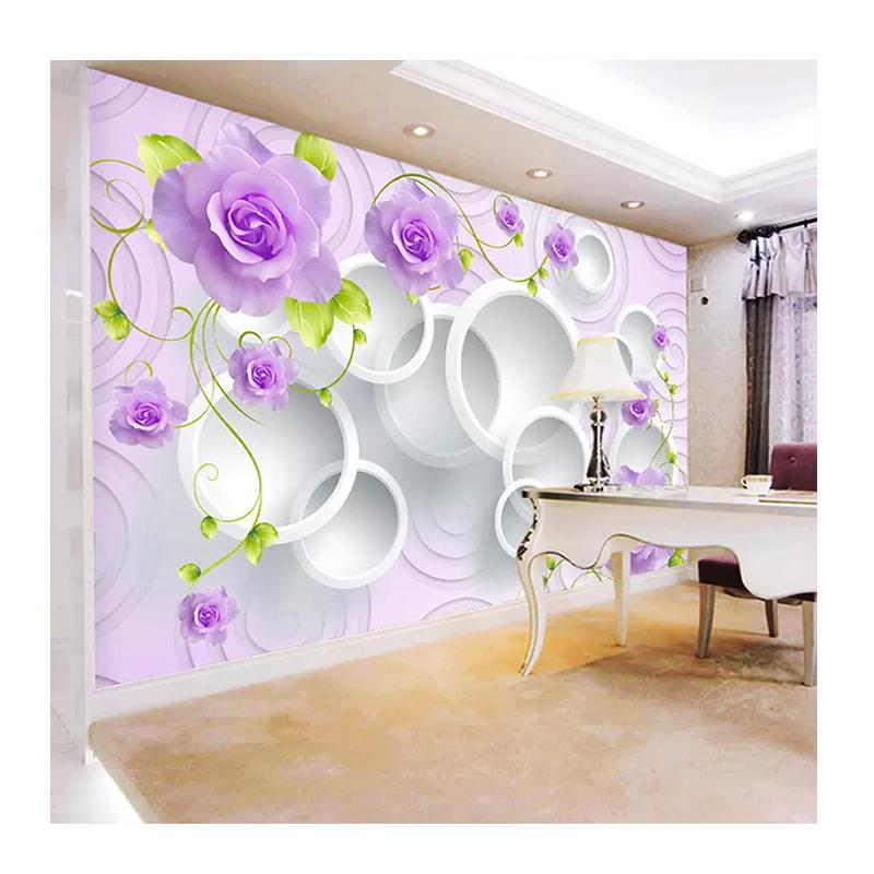 Обои современные 3D стерео цветы круг фото обои гостиная ТВ диван фон настенная роспись домашний декор