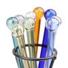 19Cm Long Round Head Glass Straw Eco Friendly Reusable Drinking Straws For Milkshake Smoothies Cocktails Bar Home Accessories