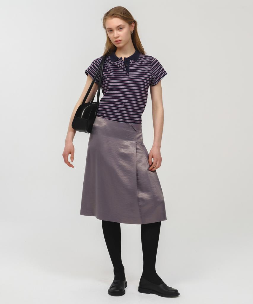 Moon Sun Satin Silky Skirt / Gray