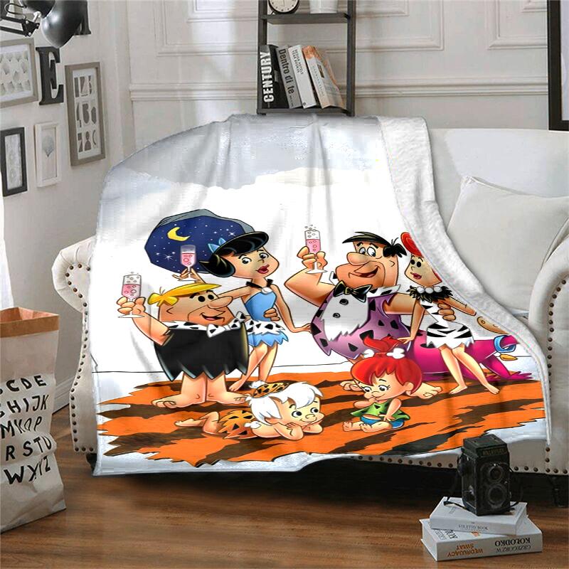 Flintstones Flannel Blanket Soft Warm All-Season Throw, Design for Camping, Car Travel, Hiking Sofa, Bed, Office Perfect Gift for Parties