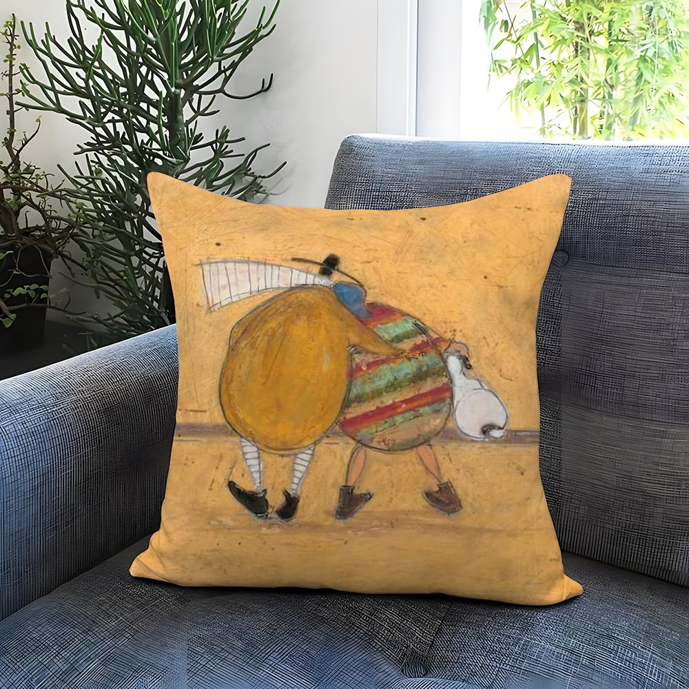 Двусторонняя наволочка с дизайном от S-Sam Toft - Идеально для автомобиля, дивана, спальни