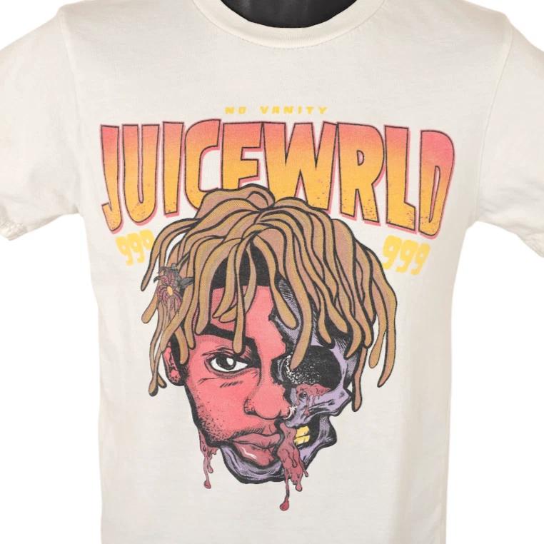 Juice WRLD 100% Cotton T-shirt Mens Tees Top Mens Size Small White 999 No Vanity Rapper Streetwear