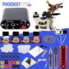 Полный набор для татуировки PHOENIXY для начинающих, комплект питания для татуировки, 4 набора чернил для татуировки, комплект тату-машины, принадлежности для татуировки