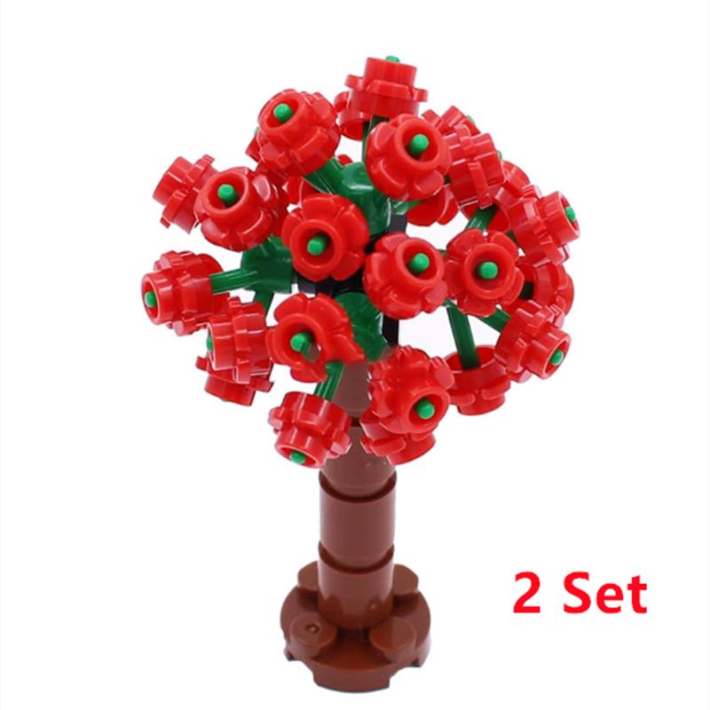 Buildings Blocks Tree Flower Sets City Plant Garden Bonsai Forest Natural City Street View Park Jungle MOC Model Toys For Kids