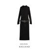 Kaslead New Arrival Women's Clothing Fashion Style Fashion Silm with Belt Ruched Dress 9121262