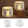 Multipurpose Sturdy Silicone Rabbit Candle Holder Mould Set Portable for Resin Plaster Craft Supplies Assorted Sizes