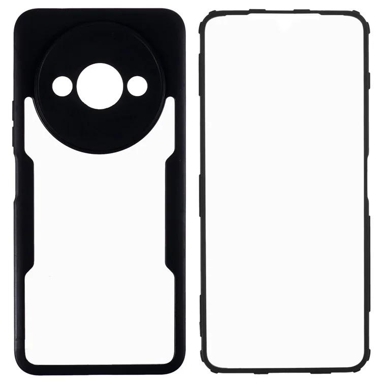 Для Xiaomi Redmi A3 / Poco C61 4G Противоударный чехол из акрила + корпус телефона из ТПУ, встроенная защитная пленка для экрана из ПЭТ, черный