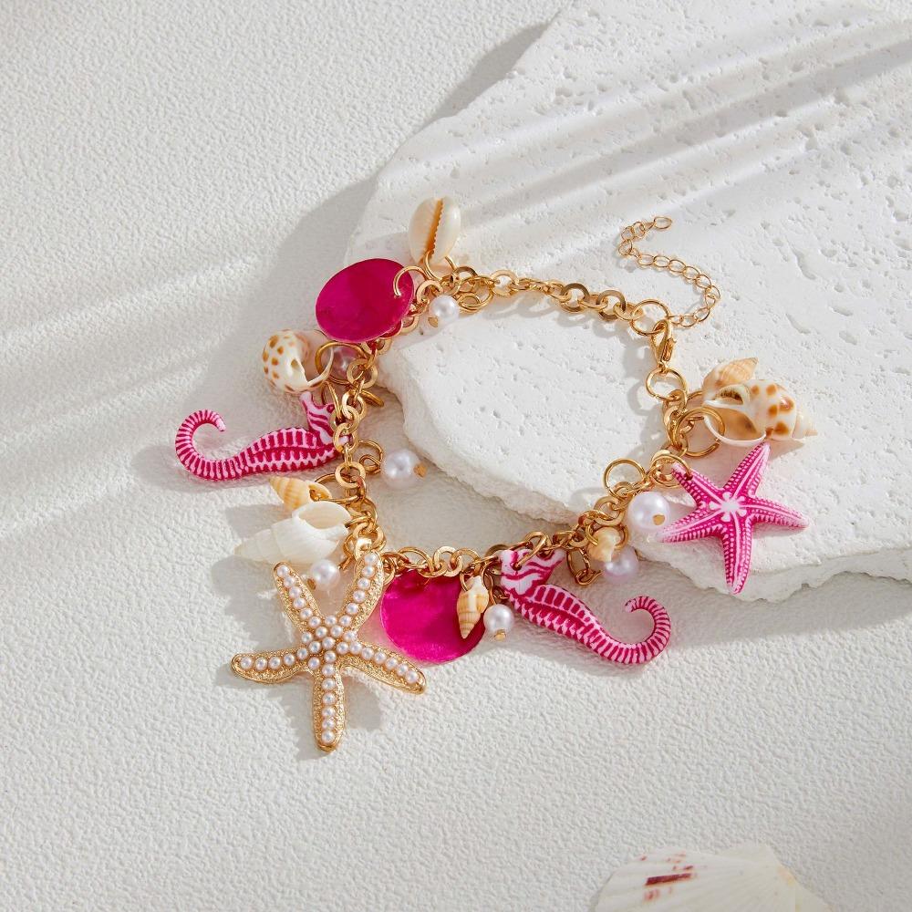 Imitation Pearl Shell Starfish Bracelet Sea Series Natural Conch Beach Bracelets Beach