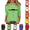3/4 Sleeve Shirts For Women Cute Print Graphic Tees Blouses Casual Plus Size Basic Tops Pullover
