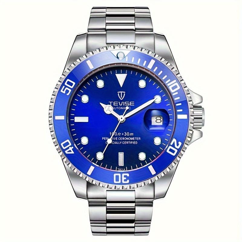 TEVISE New Men Mechanical Wristwatch Luxury Business Leisure Stainless Steel Watch Various Colors Diving Watch