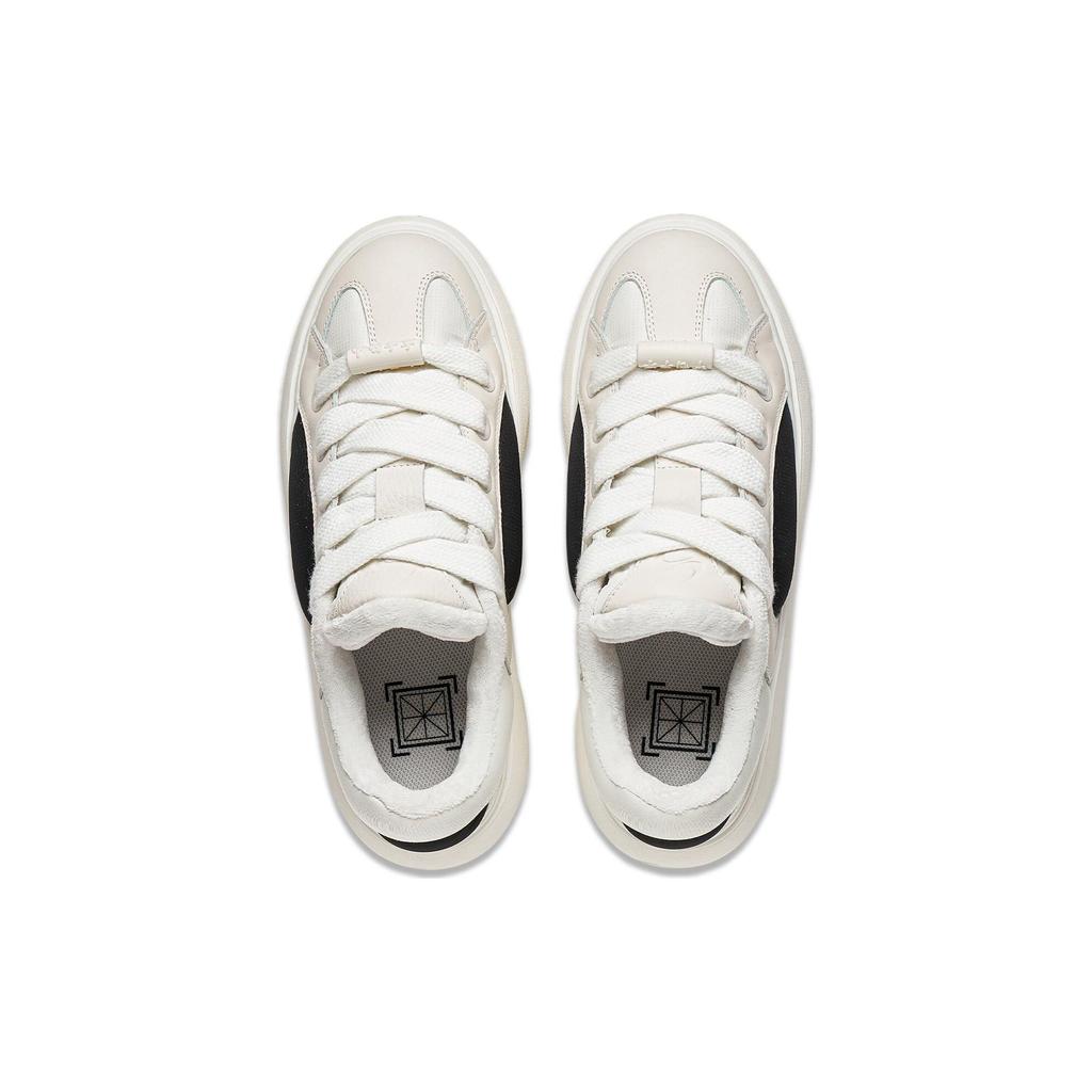 Li Ning Cloud Travel C4D Splicing Shock Absorption Non-Slip Low-Top Casual Shoes Men Casual Shoes Black White AZGT089-1