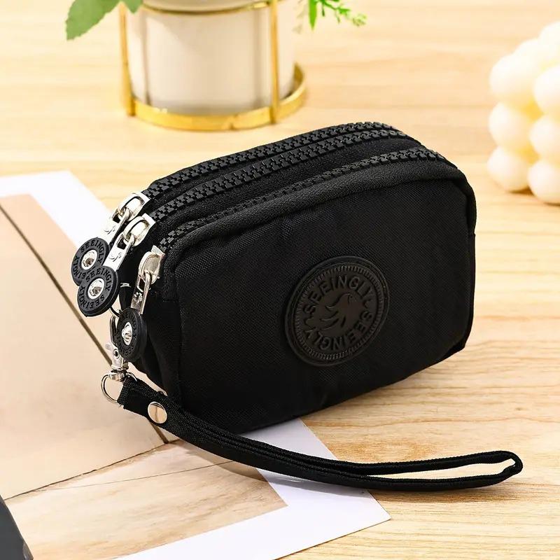 1 шт. кошелек для монет на молнии, подарочный кошелек для монет, простой водонепроницаемый чехол для ключей, многослойный кулон из нейлона, разноцветный