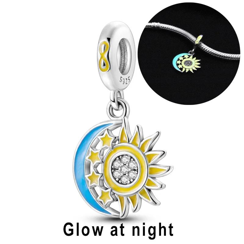 Copper Charm Chameleon Glowworm Light Bulb Firefly Star Moon Pendant Fit Original Bracelet Diy For Jewelry Making